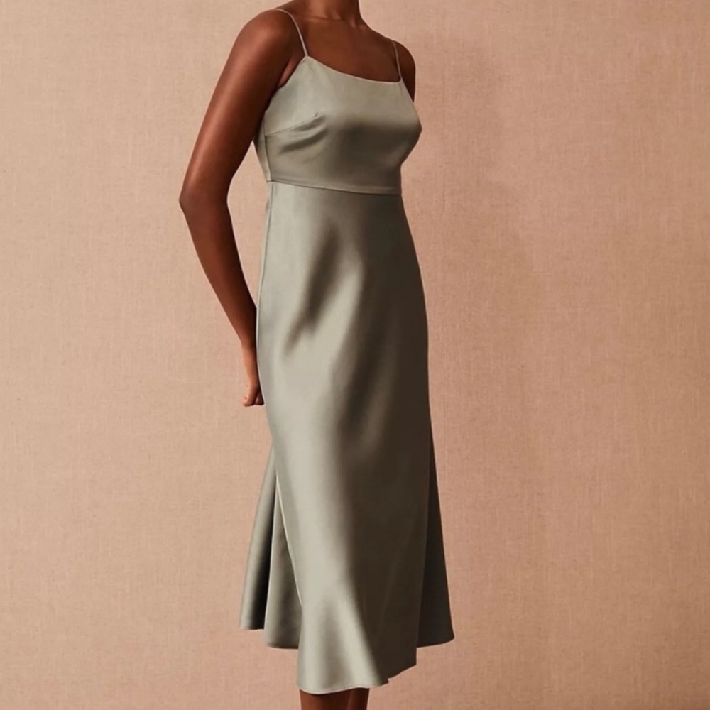 BHLDN Leti moss green bridesmaid dress, size 4